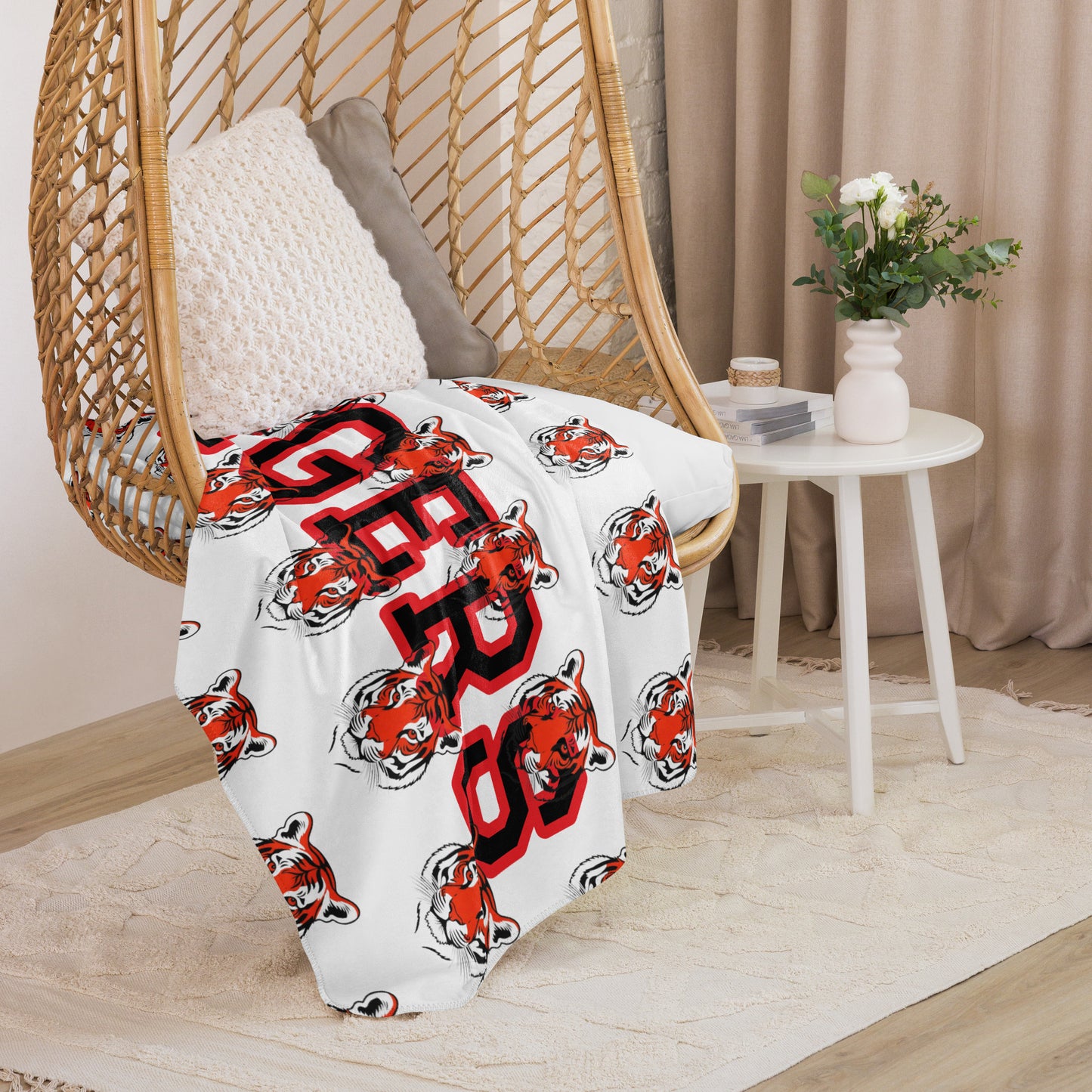 Football Season, Exquisite Sherpa Blanket, Tigers-School Spirit Customize Yours