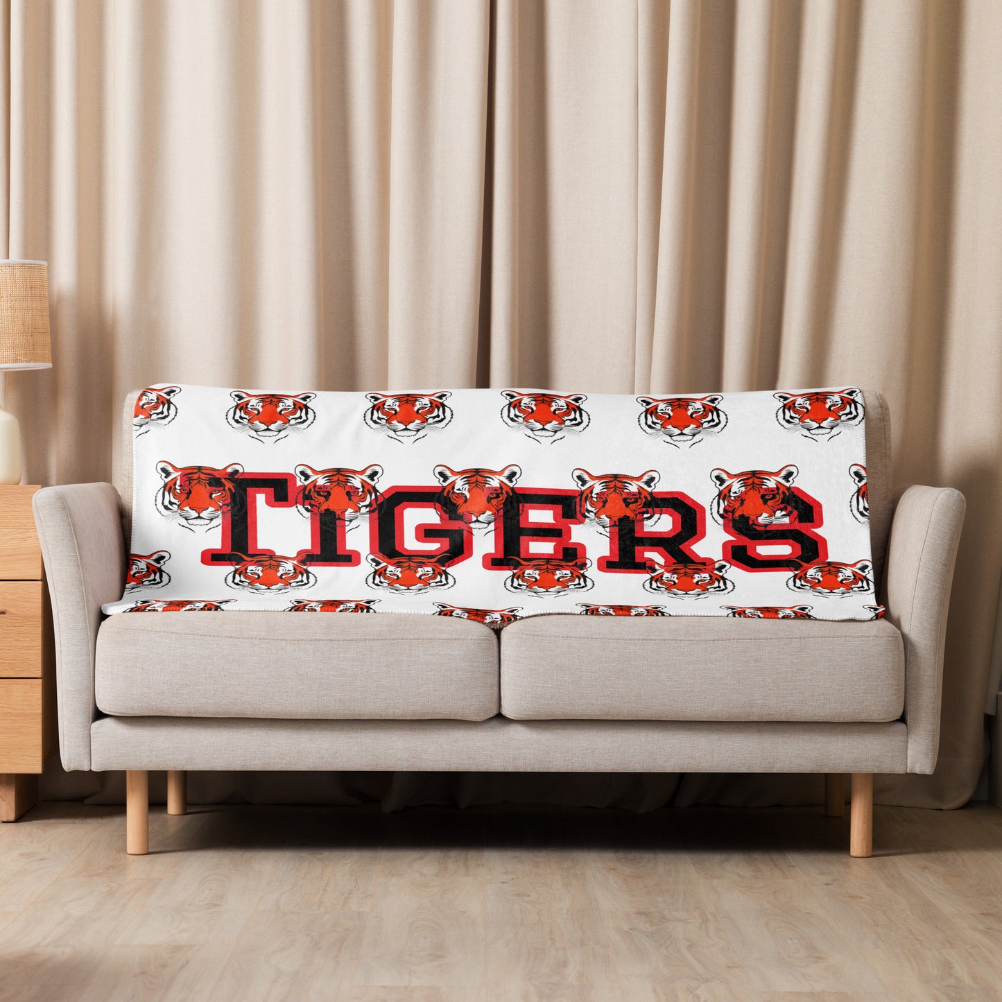 Football Season, Exquisite Sherpa Blanket, Tigers-School Spirit Customize Yours