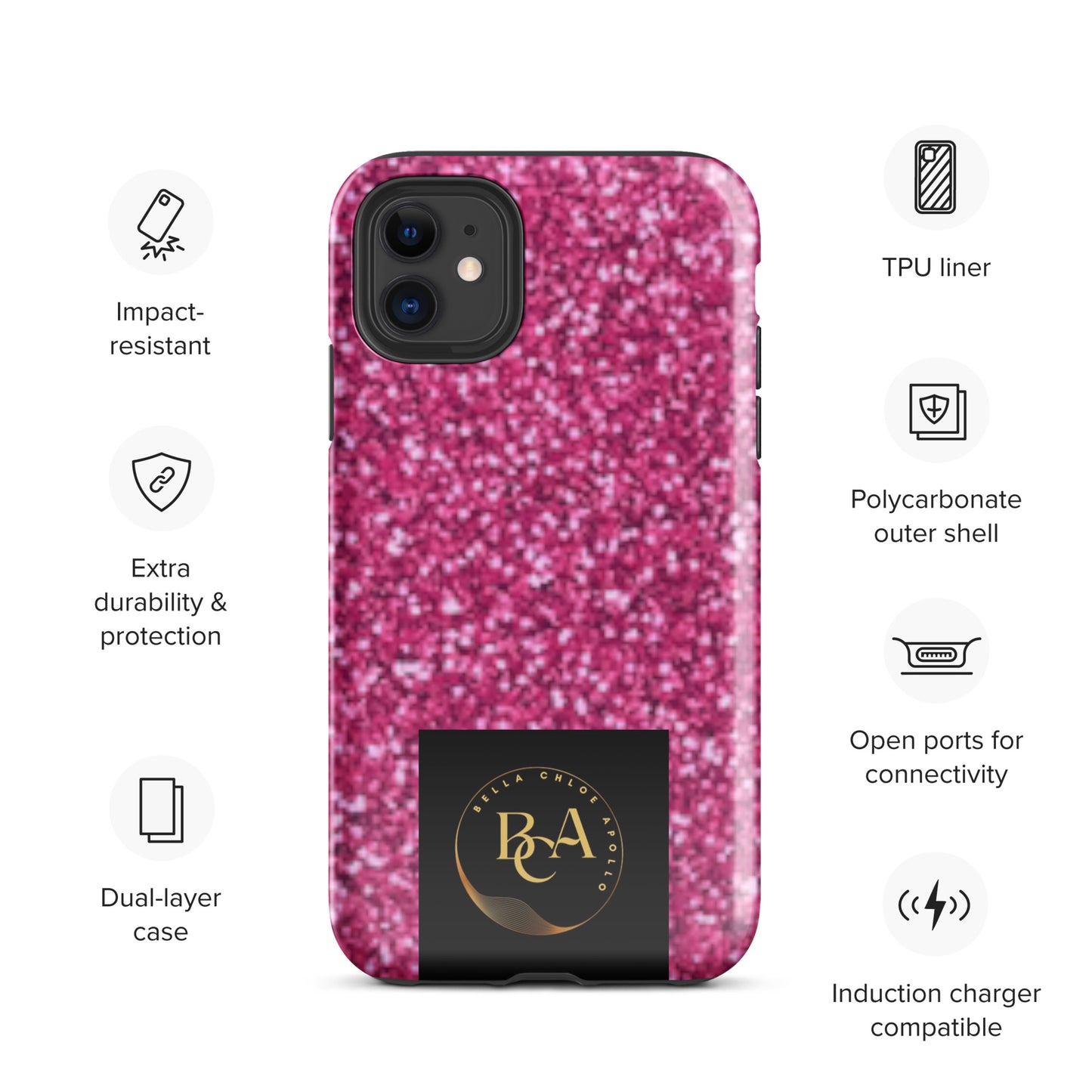 Glittery Pink Tough Case for iPhone®