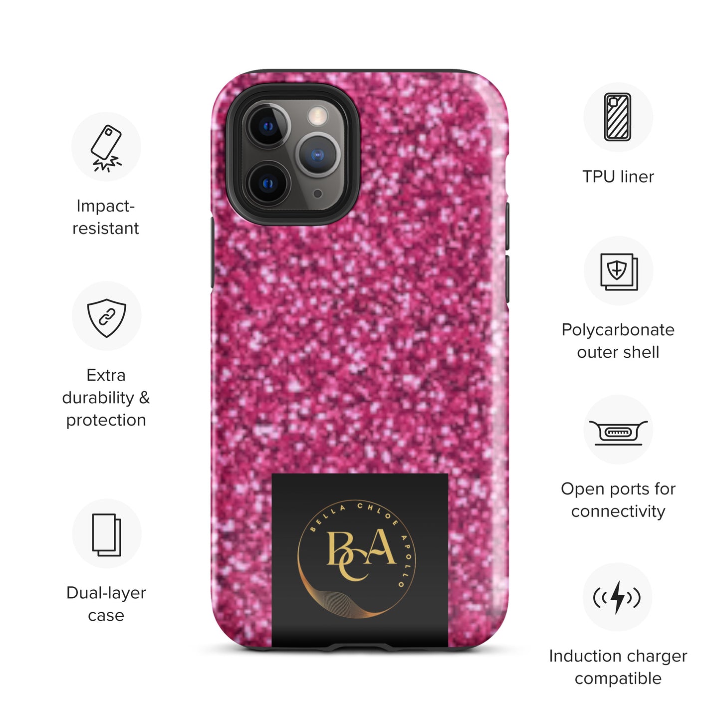 Glittery Pink Tough Case for iPhone®