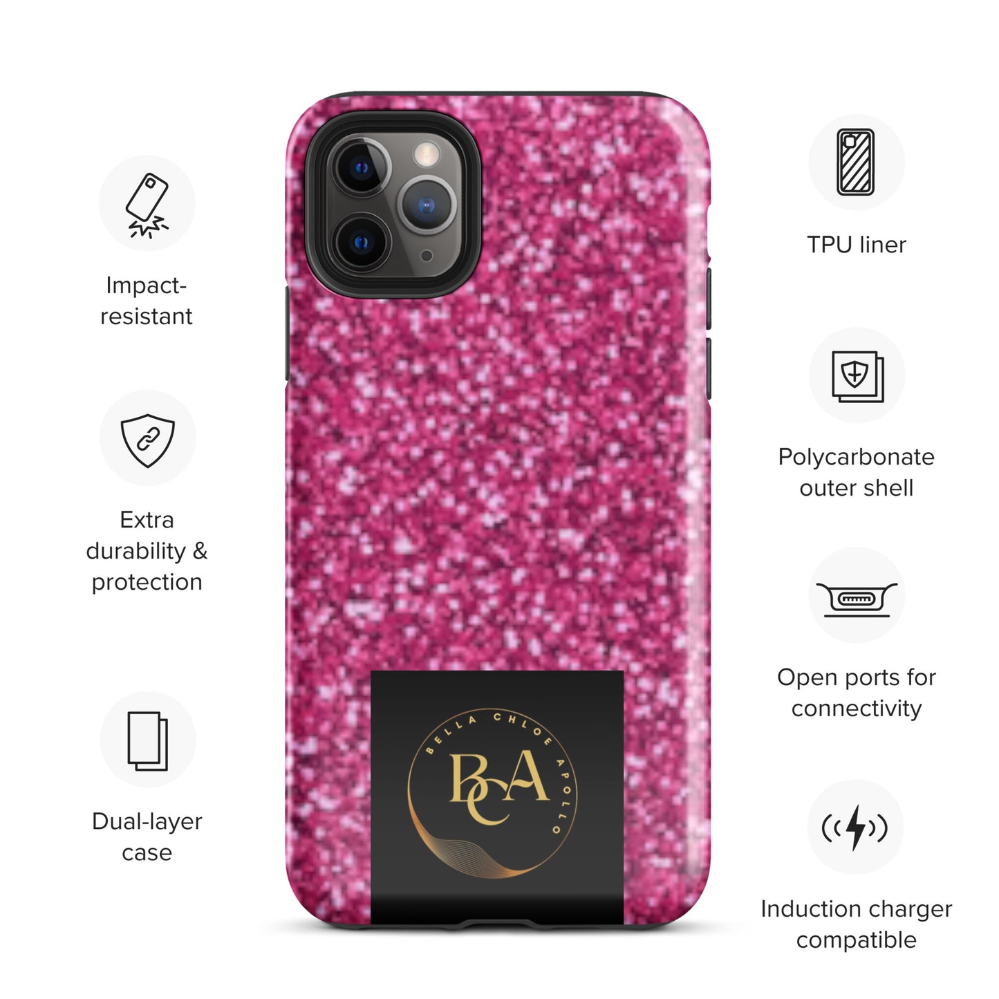 Glittery Pink Tough Case for iPhone®