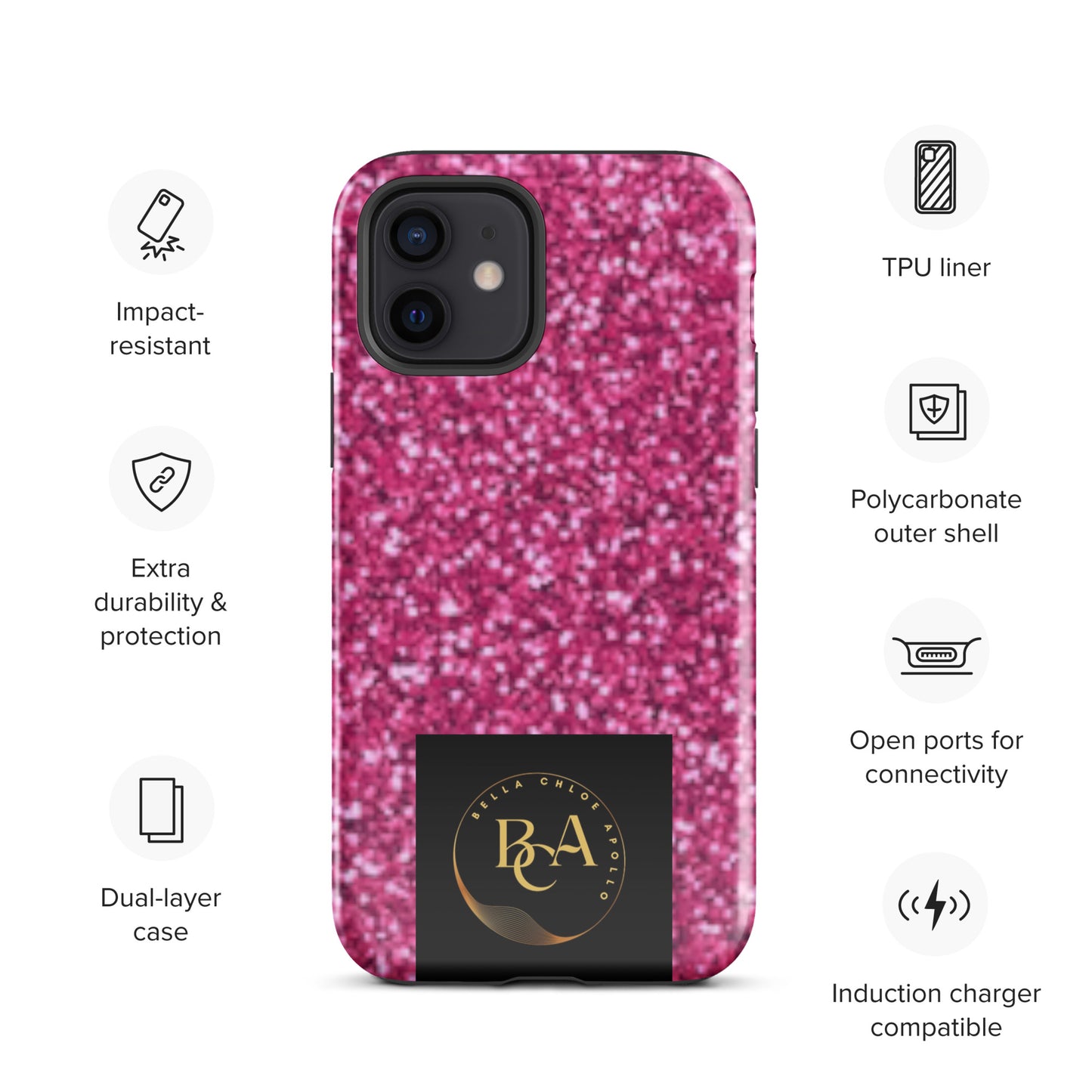 Glittery Pink Tough Case for iPhone®