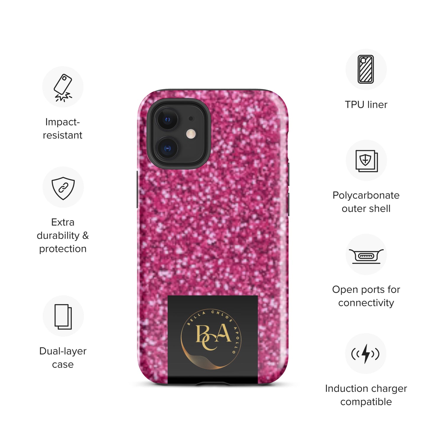 Glittery Pink Tough Case for iPhone®