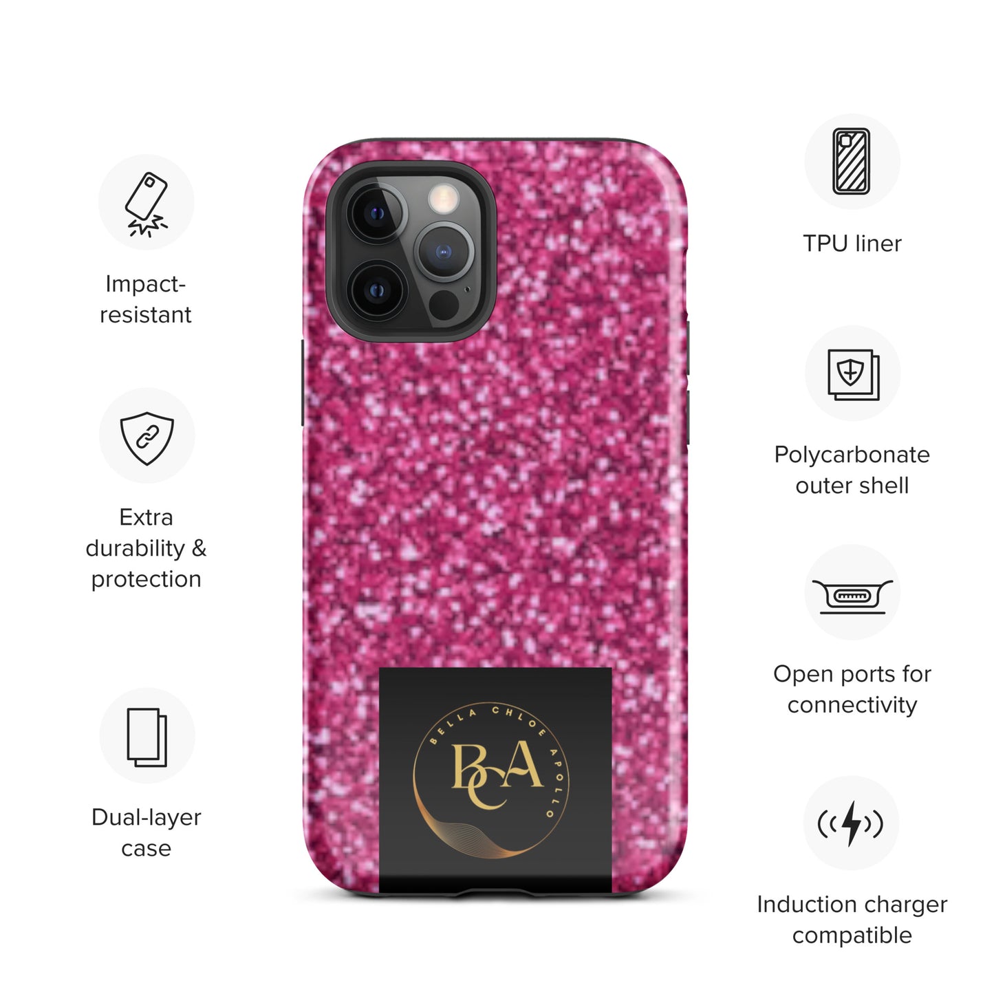 Glittery Pink Tough Case for iPhone®