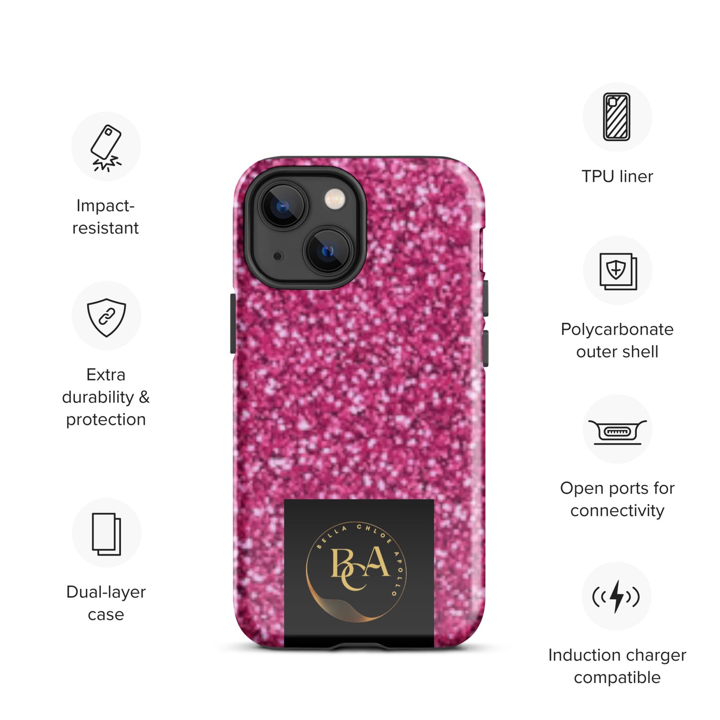 Glittery Pink Tough Case for iPhone®