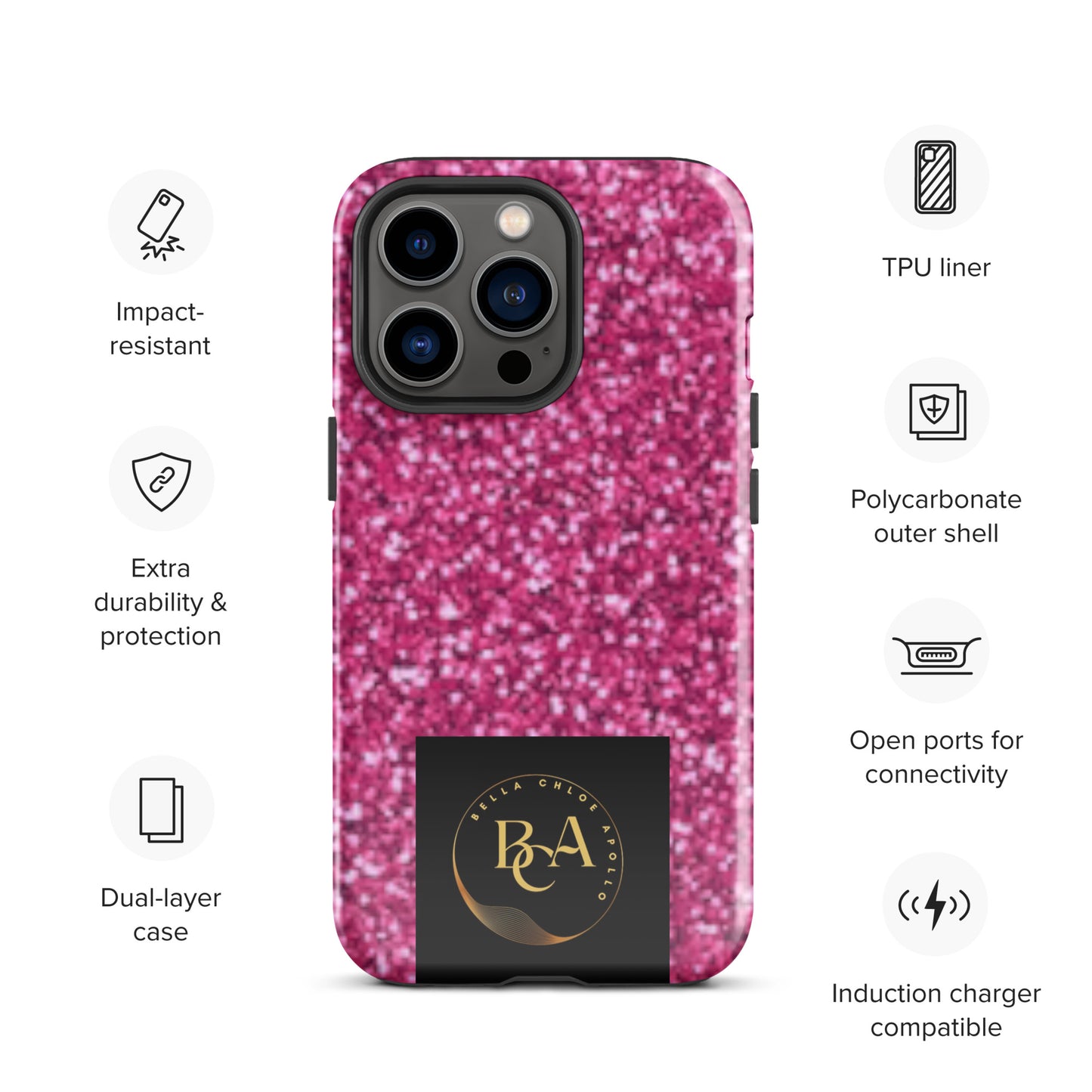 Glittery Pink Tough Case for iPhone®