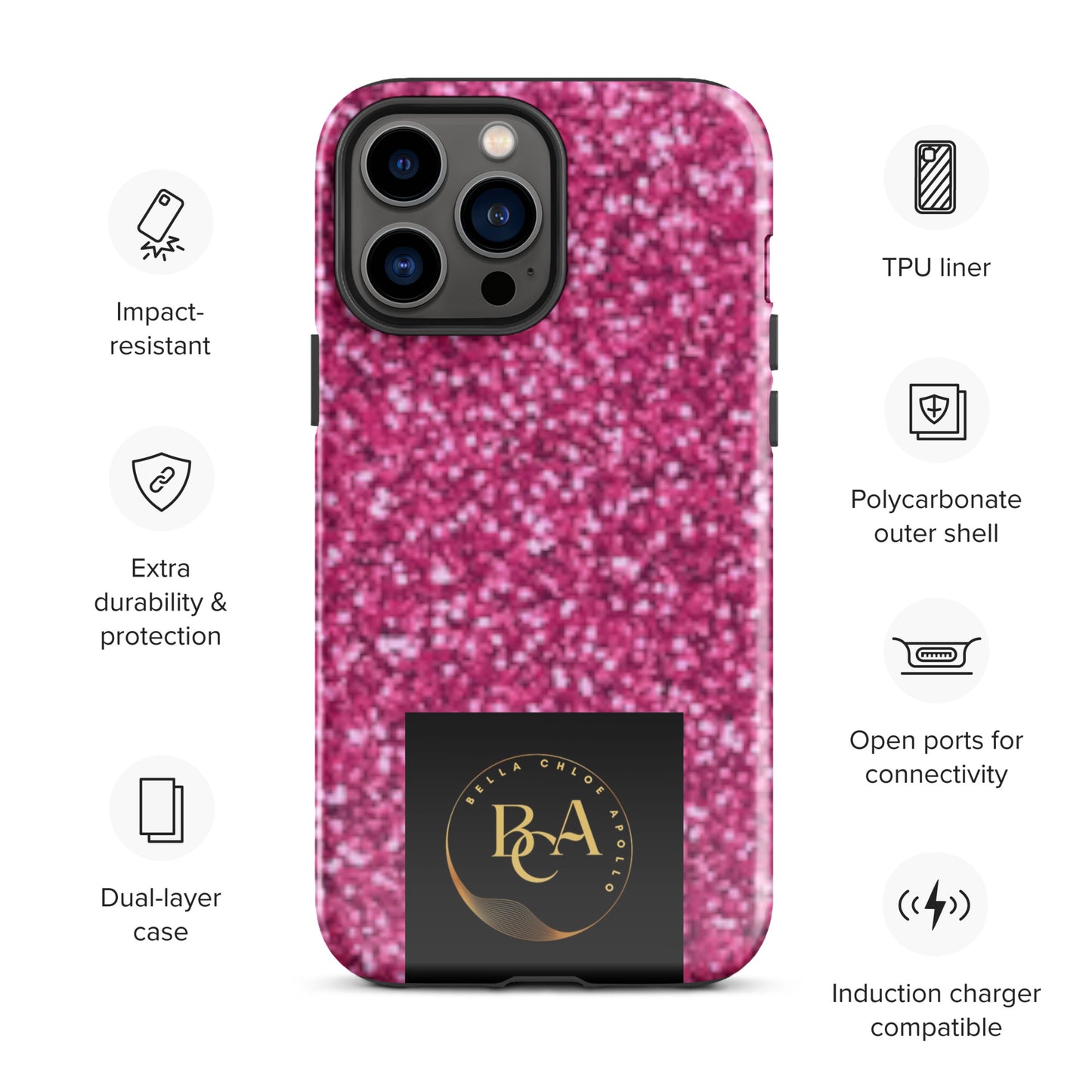 Glittery Pink Tough Case for iPhone®