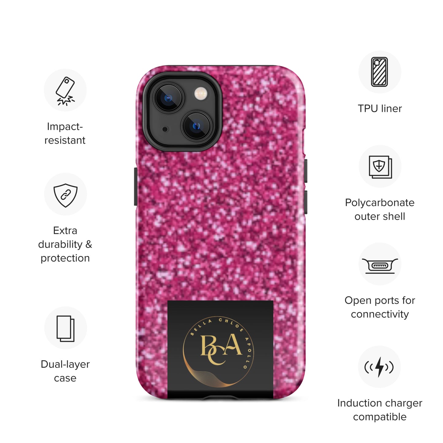 Glittery Pink Tough Case for iPhone®