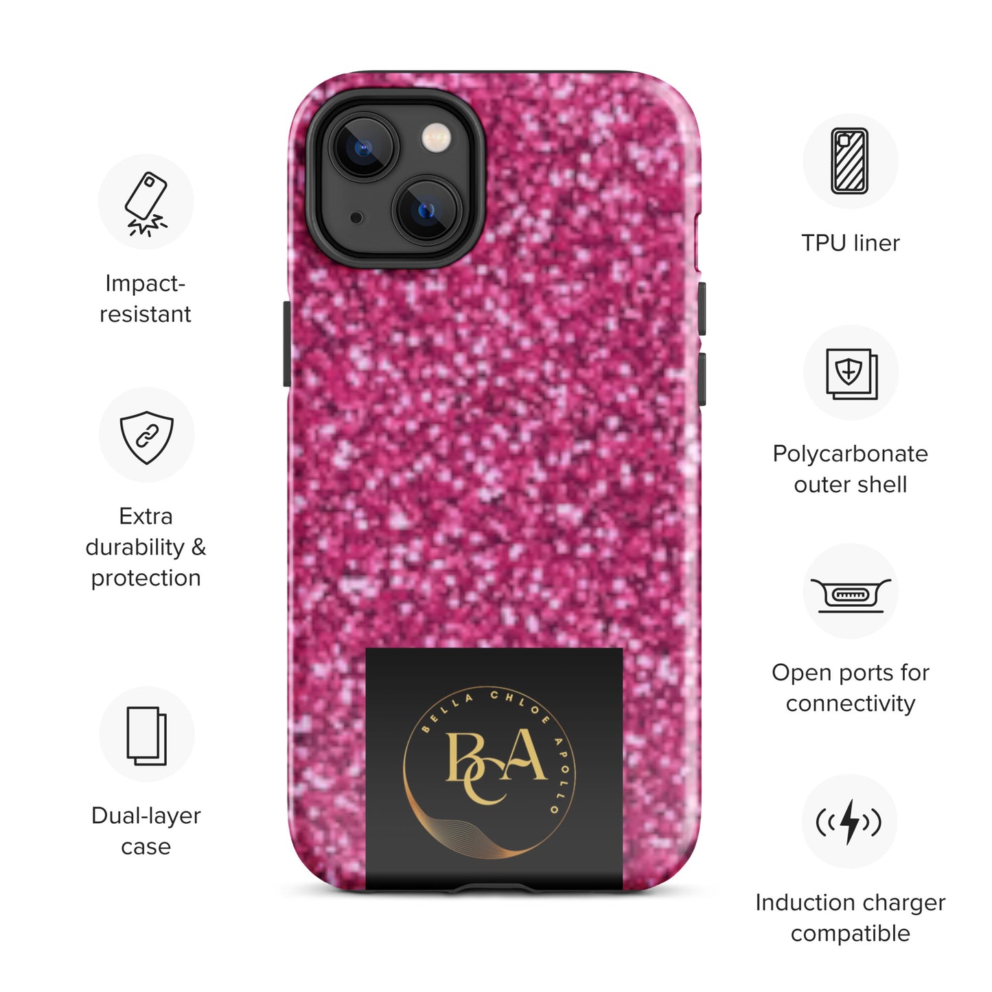 Glittery Pink Tough Case for iPhone®