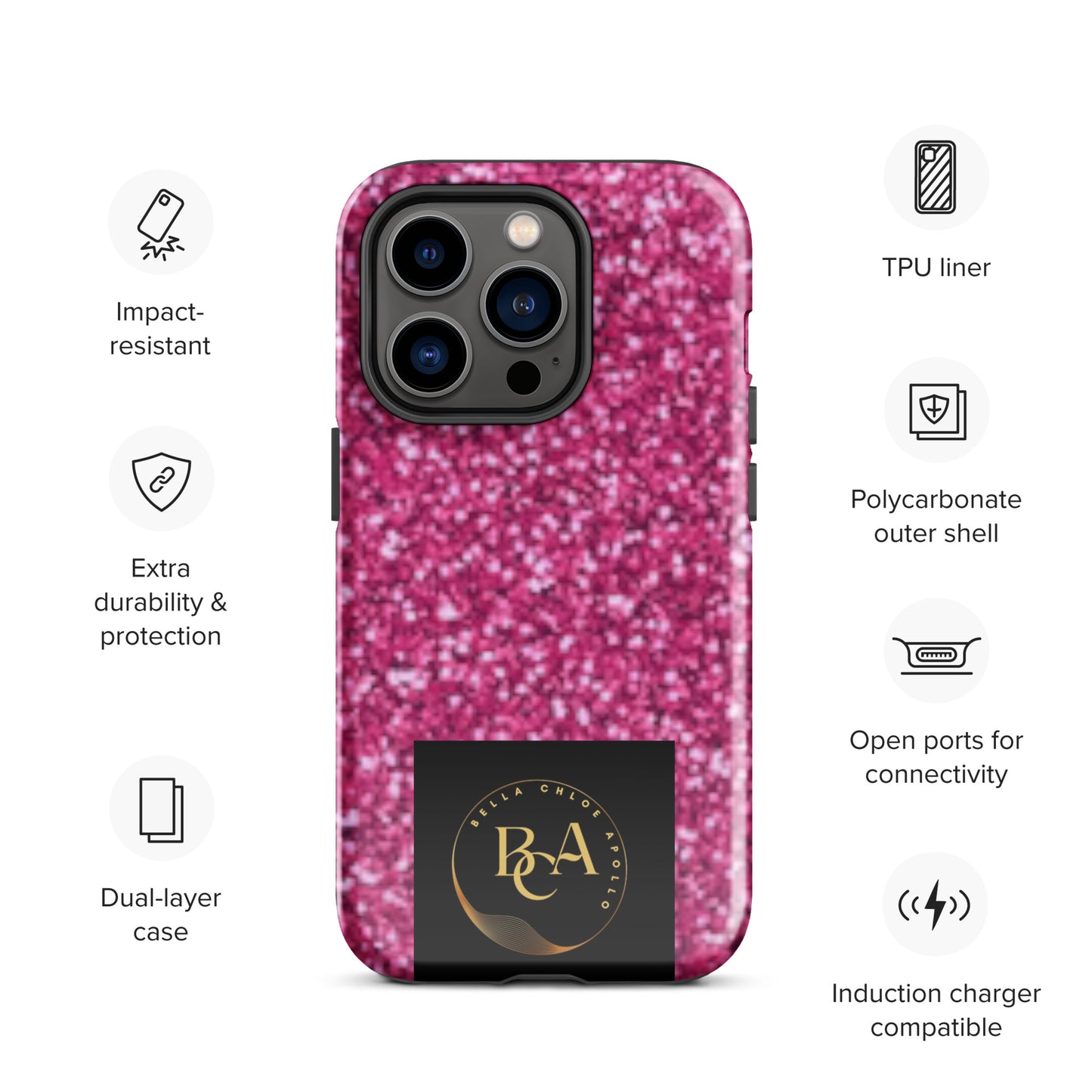 Glittery Pink Tough Case for iPhone®