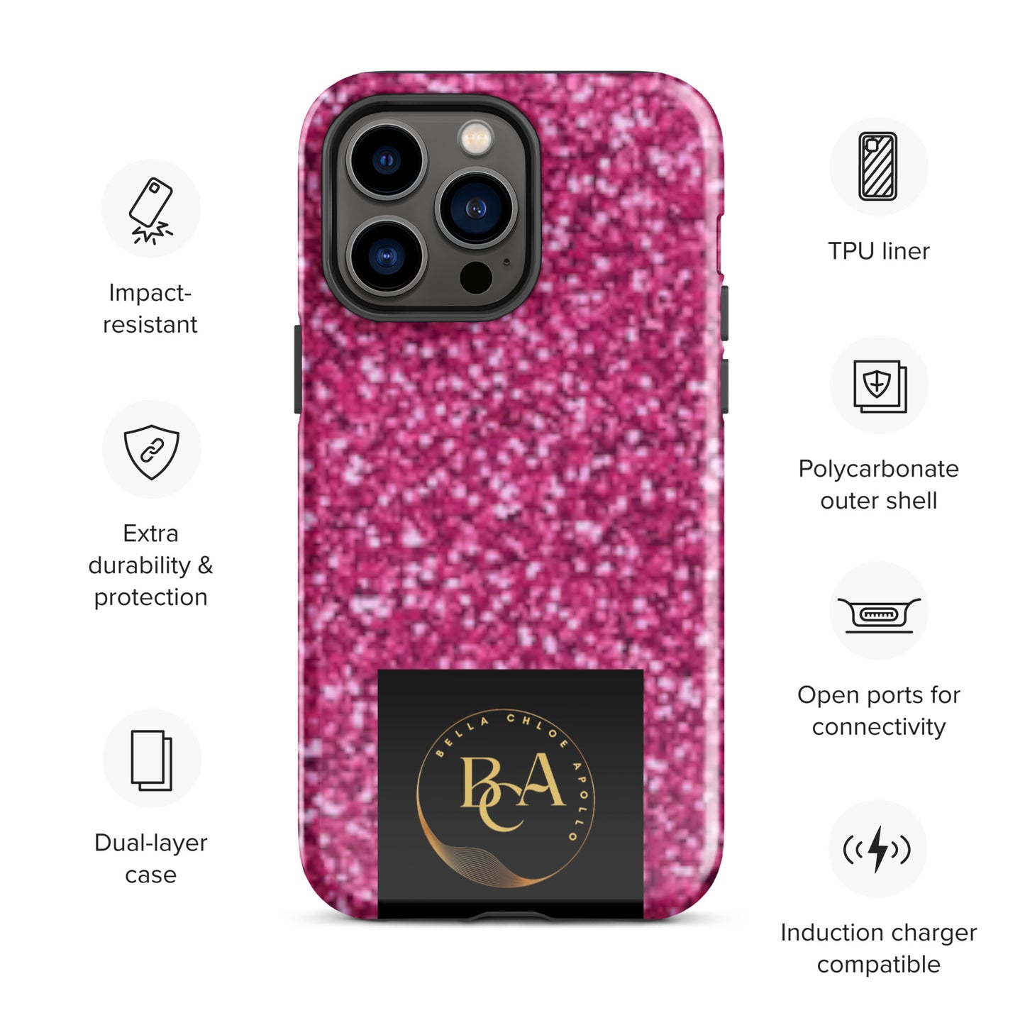 Glittery Pink Tough Case for iPhone®