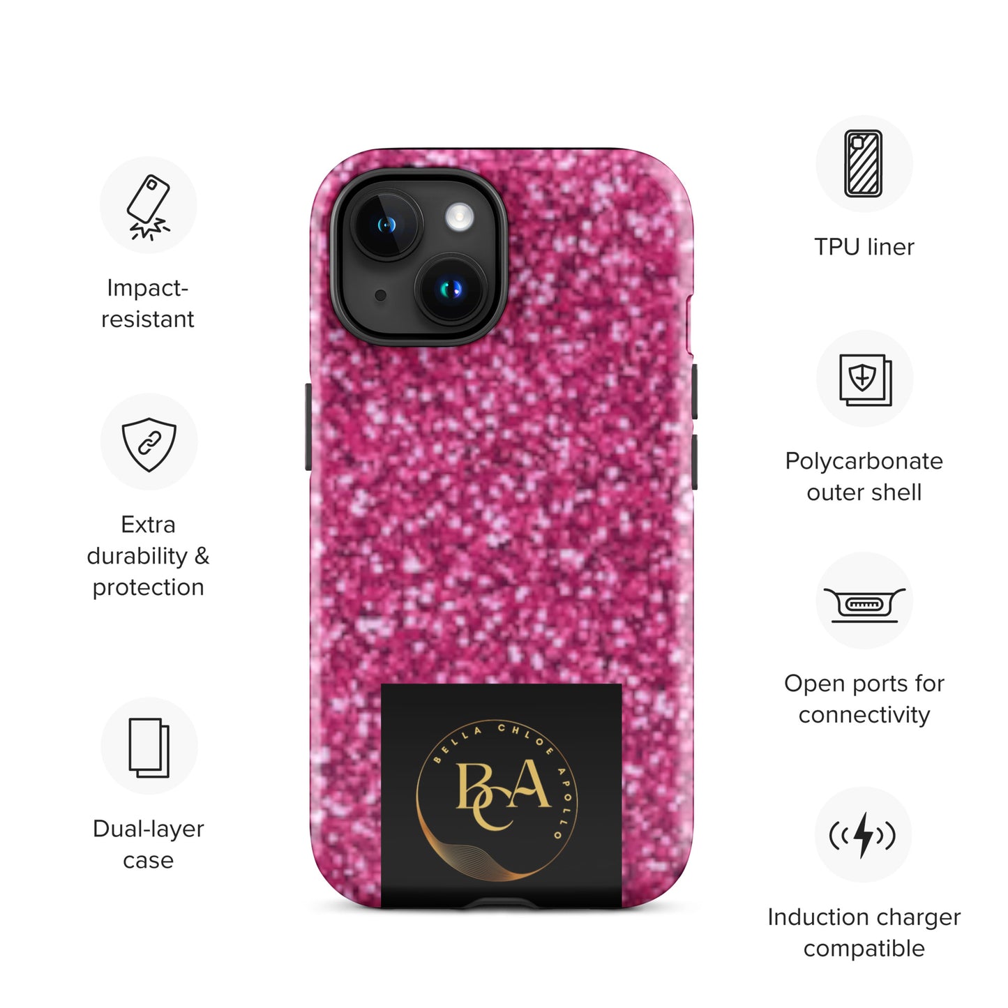 Glittery Pink Tough Case for iPhone®