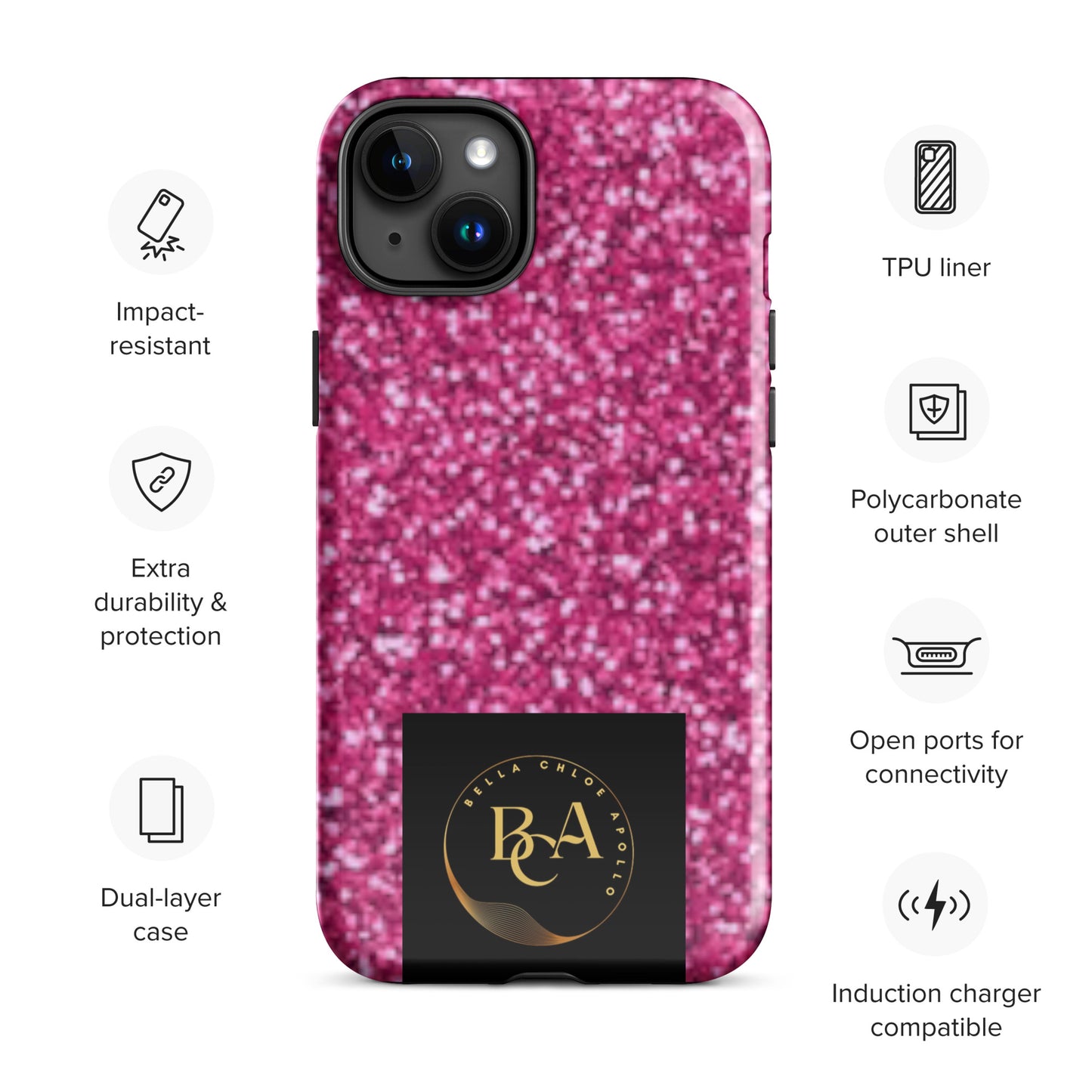 Glittery Pink Tough Case for iPhone®