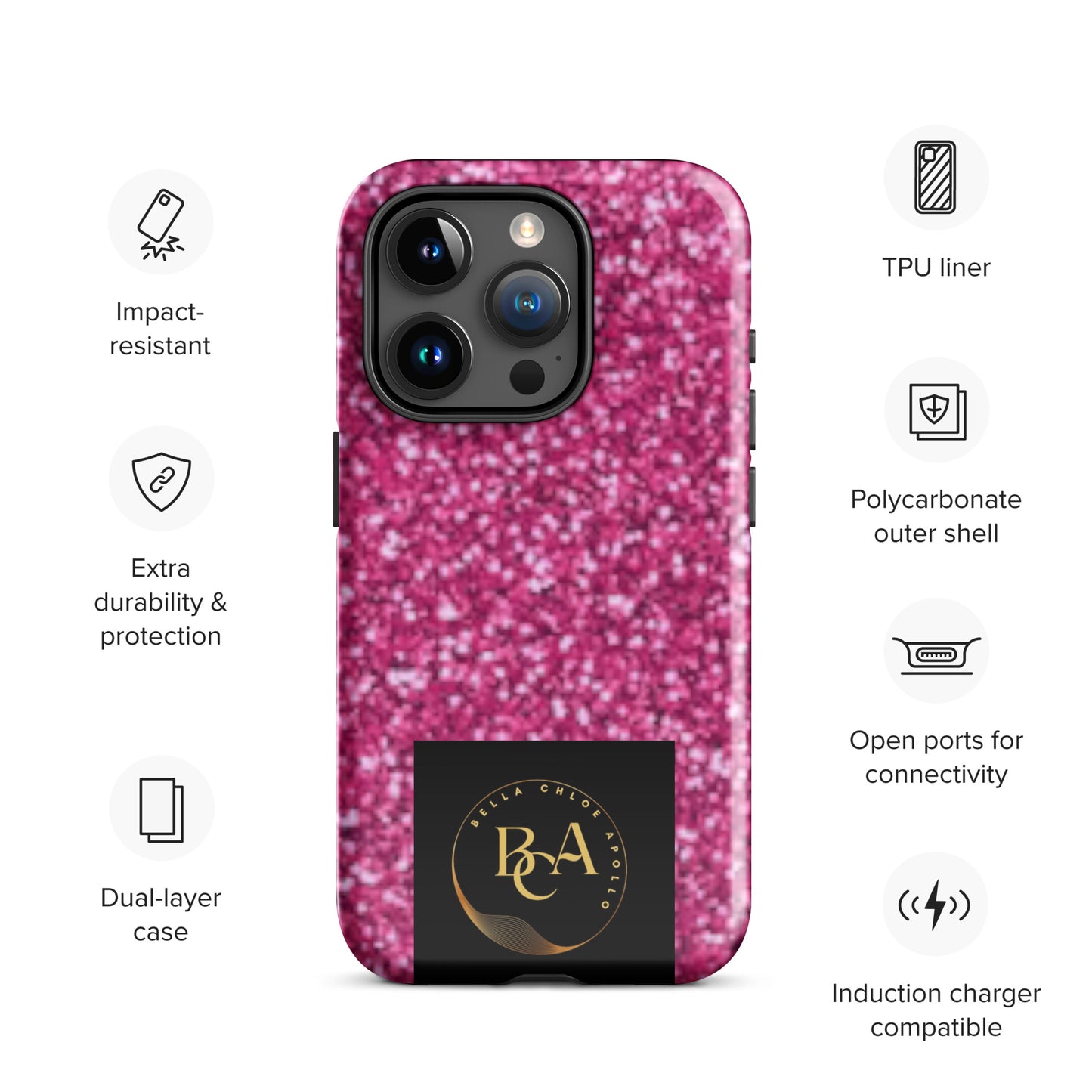 Glittery Pink Tough Case for iPhone®