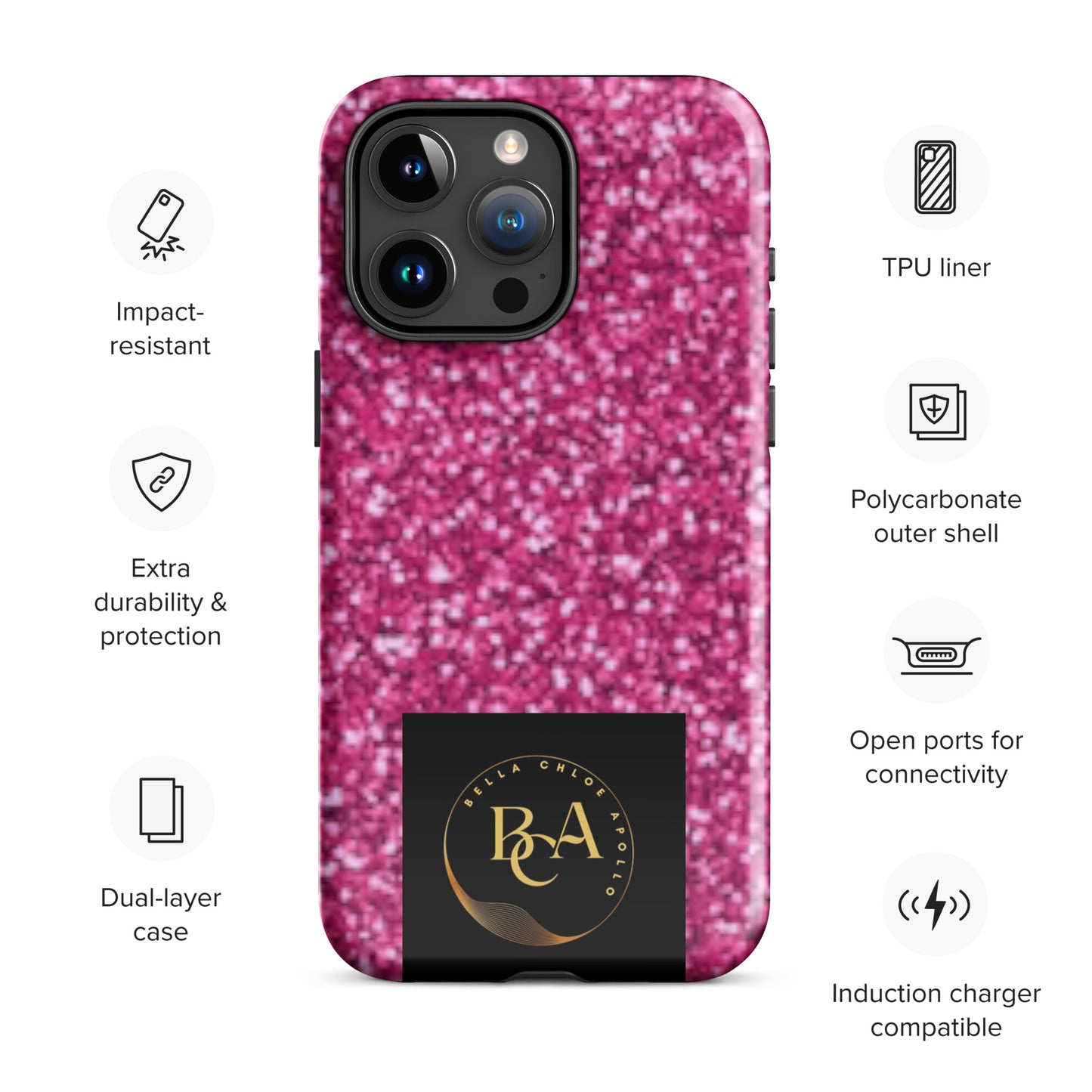 Glittery Pink Tough Case for iPhone®