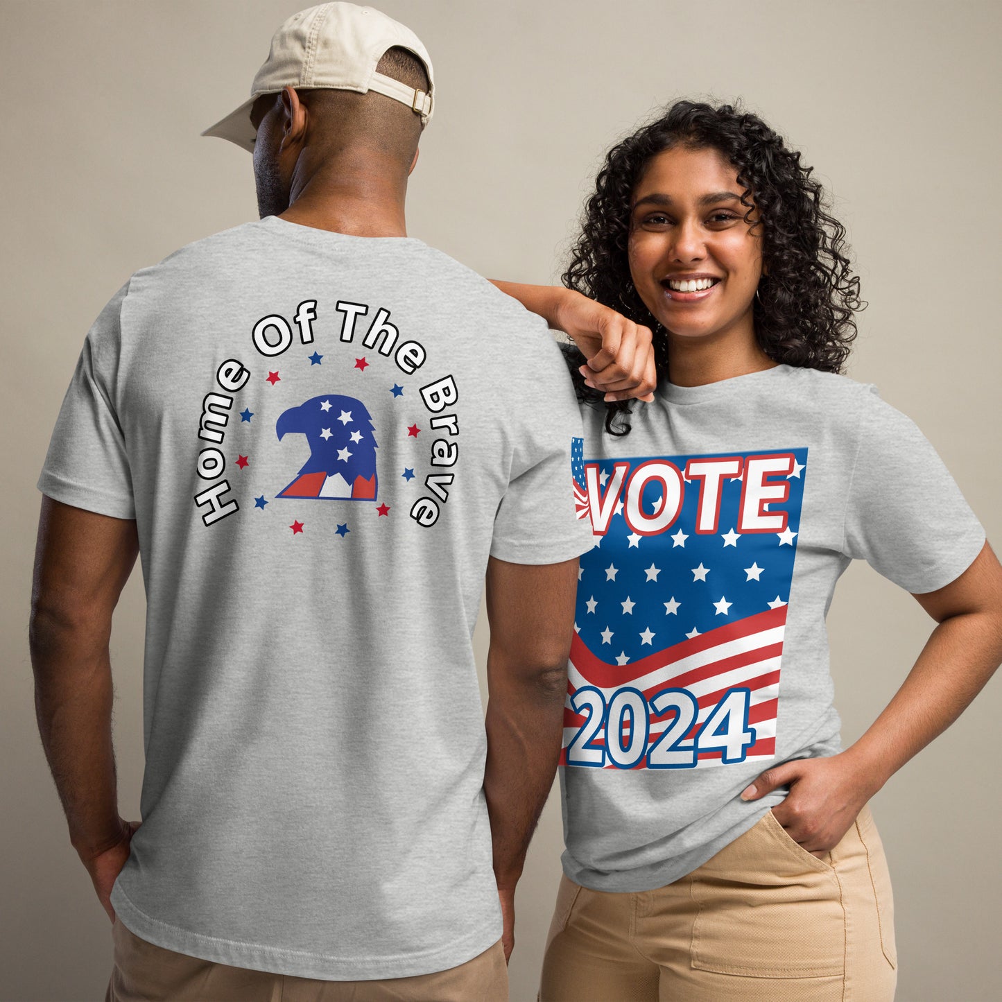 Home Of The Brave, Vote 2024 Unisex t-shirt - Four Colors to Choose From