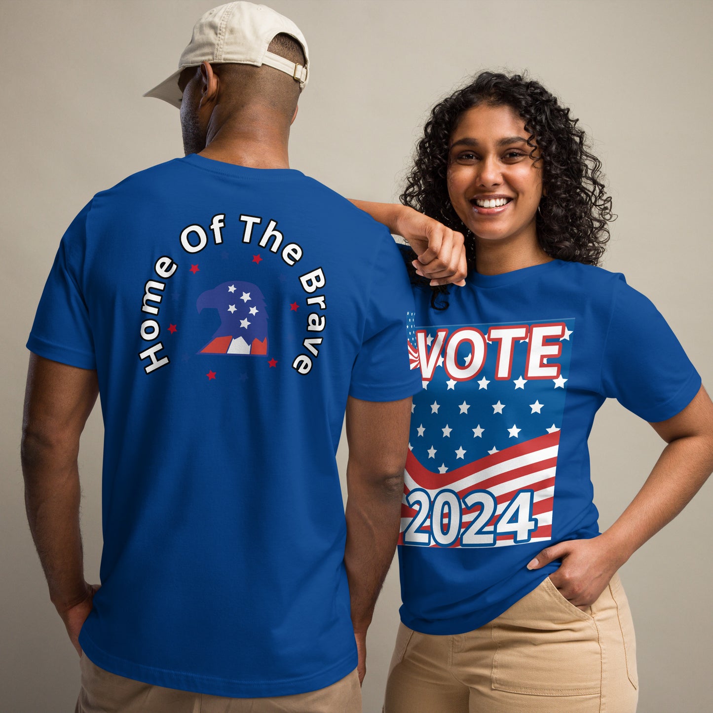 Home Of The Brave, Vote 2024 Unisex t-shirt - Four Colors to Choose From