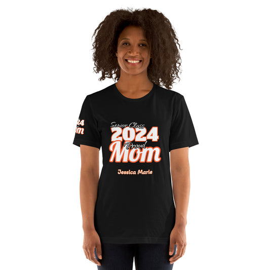 Senior Class, 2024 Proud Mom Editable Name(s) - Unisex T-Shirt