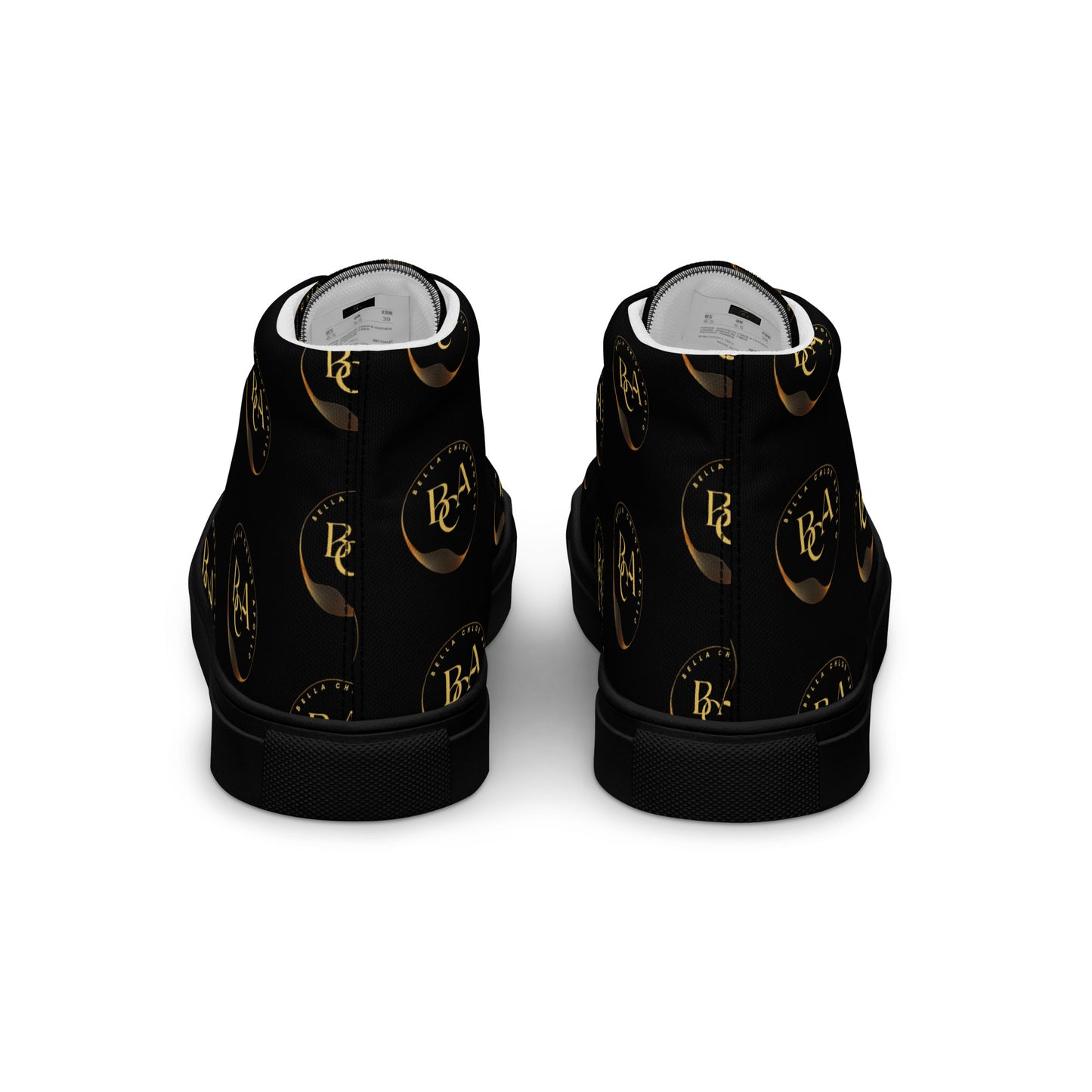 Women’s high top canvas-Logo "Bella Chloe Apollo" Black & Gold