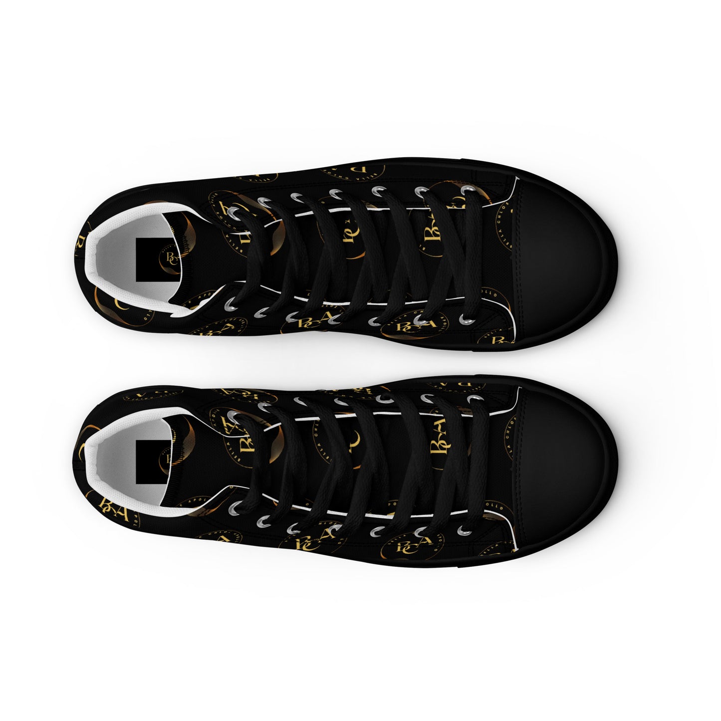 Women’s high top canvas-Logo "Bella Chloe Apollo" Black & Gold