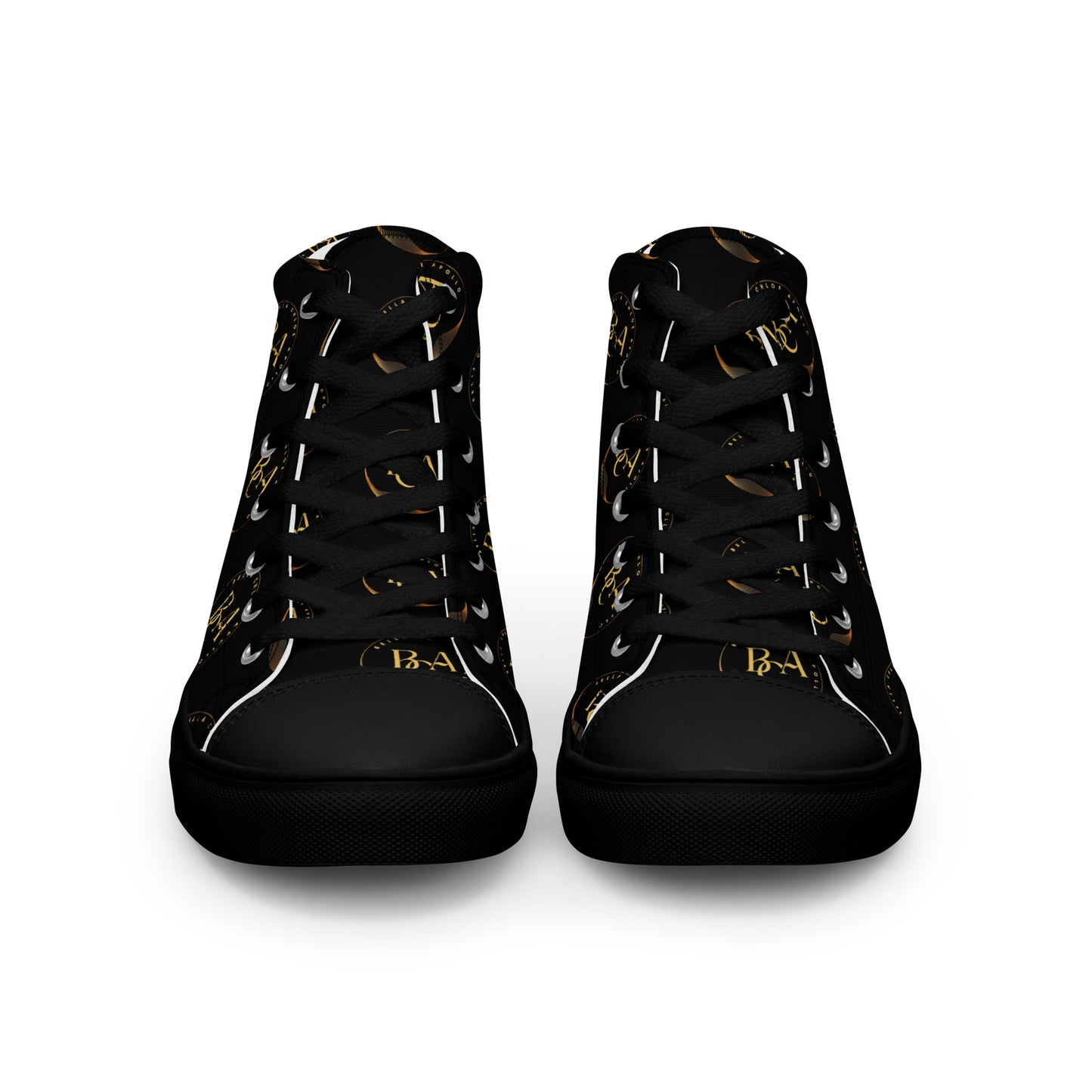 Women’s high top canvas-Logo "Bella Chloe Apollo" Black & Gold